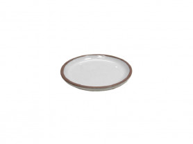 Plato double white brown 13 cm