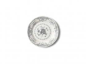 Black flowered dessert plate 21 cm