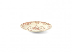 Terracotta flowered dessert plate 21 cm