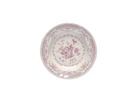 Plato floreado rosa postre 21 cm
