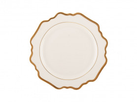 Anne plate white edged gold 26.5 cm