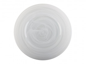 White painted opaque glass presentation plate