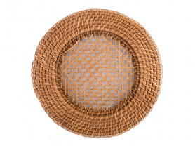 Wicker presentation plate brown Assiette