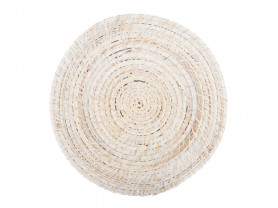 Wicker presentation plate white Assiette