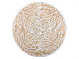 White wicker presentation plate