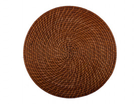 Mahogany wicker presentation plate