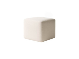White square bouclé pouf