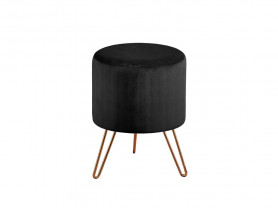 Bondi embossed black pouf cover