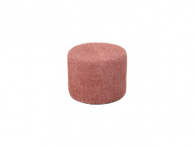 Pink bouclé pouf