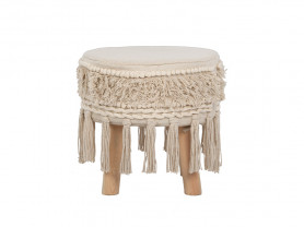 Macramé pouf stool