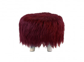 Garnet Hairy Pouf