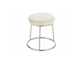 Crude velvet silver pouf