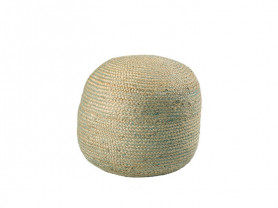 Blue Jute Pouf