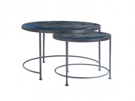 Set 2 tables silver leaf