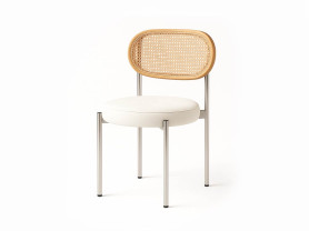 Silla Belini ratán cojín blanco