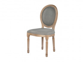 Gray upholstered opera chair