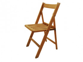 Aged natural wood folding chair