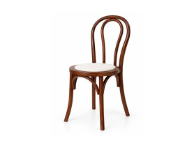 Silla Thonet nogal new asiento blanco