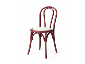 Silla Thonet granate asiento lino blanco