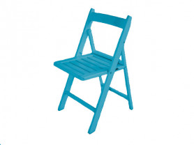 Ducats blue folding wooden chair
