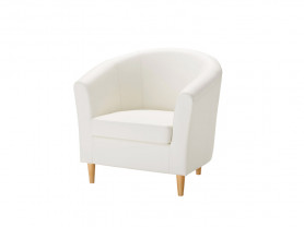 Stak white leatherette armchair