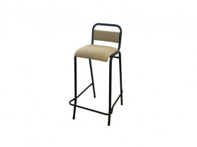 Black Alex stool upholstered in linen