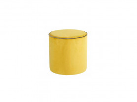 Pouf against yellow gray edge