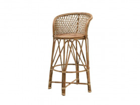 Taburete de bambú con respaldo