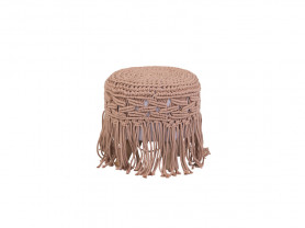 Pink Sa Illa macramé low stool