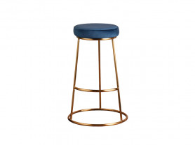Velvet stool blue