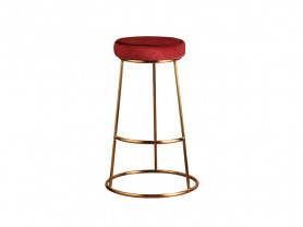 Garnet Velvet Stool