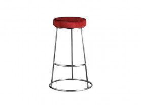 Velvet stool silver structure