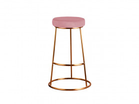 Pink Velvet Stool