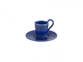 Taza de café con platillo Rua nova azul