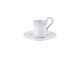 Taza de café con platillo Rua nova blanco