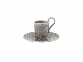 Coffee cup with saucer Rua nova gray