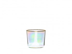 Transparent gold edged iris glass
