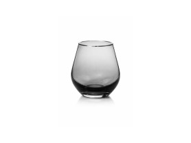 Black glass silver rim
