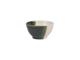 Bol de loza verde y blanco