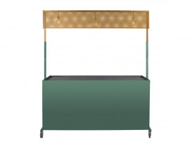 Carro buffet frontal verde y dorado