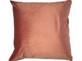 Salmon velvet cushion