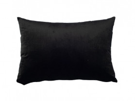 Rectangular black velvet cushion
