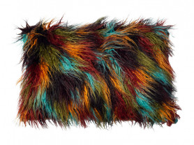 Rectangular colorful cushion in long hair