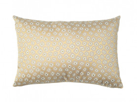 Golden rectangular cushion with patterns