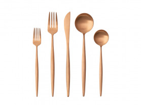 Serenity matt copper cutlery