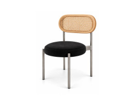 Silla Bellini ratán cojín negro