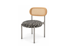 Silla Bellini ratán cojín cebra