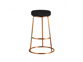 Embossed black Velvet stool